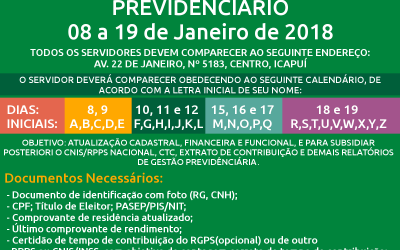 CENSO PREVIDENCIÁRIO – 2018