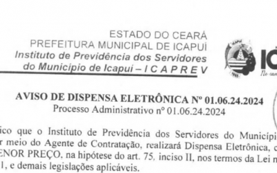 Aviso de dispensa eletrônica N° 01.06.20.2024