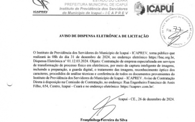 Aviso de Dispensa Eletrônica de Licitação