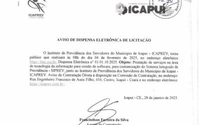 Aviso de dispensa eletrônica de Licitação
