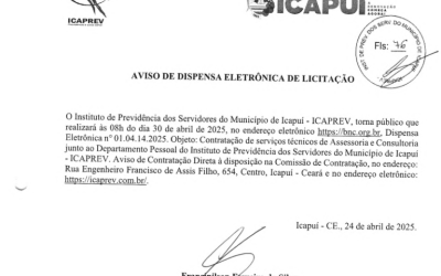 Aviso de dispensa eletrônica de licitação.