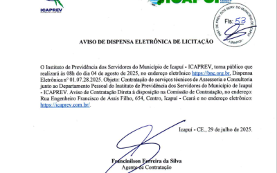 Aviso de dispensa Eletrônica de Licitação