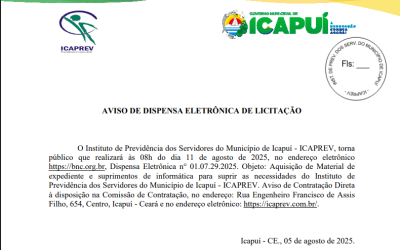 AVISO DE DISPENSA ELETRÔNICA DE LICITAÇÃO