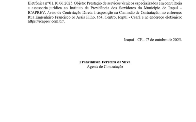 Aviso de Dispensa Eletrônica de Licitação